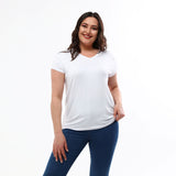 Damen-T-Shirt mit V-Ausschnitt in Übergröße